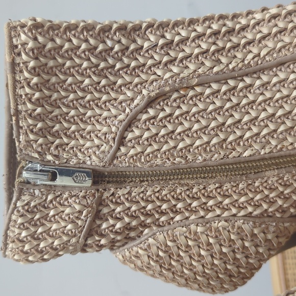 Aldo Call it Spring Woven Fabric Weave Heeled Ankle Booties Tan Women's size 7.5 - Picture 3 of 8